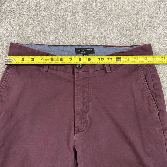 Banana Republic Fulton Skinny Chino Burgundy 31x30 Slim Stretch Casual Pants - Picture 4 of 10